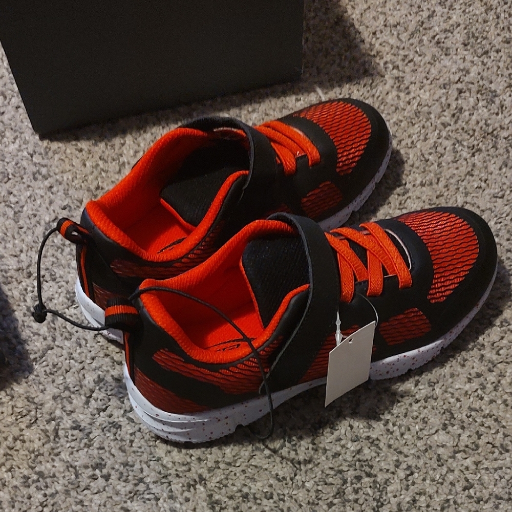 Kids Black and Red Athletic Shoes
